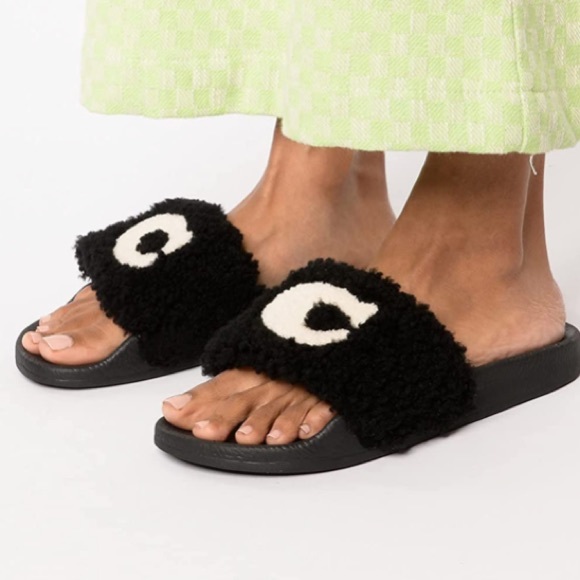 coach fuzzy slides